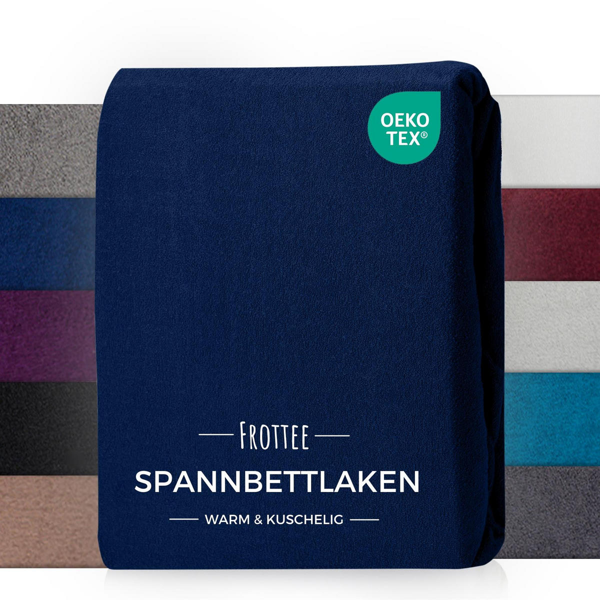 FROTTEE-SPANNBETTLAKEN 100x200 cm Navy Blau, Warmes Winter Bettlaken - Blau, Textil (100/200cm) - Carpe Sonno