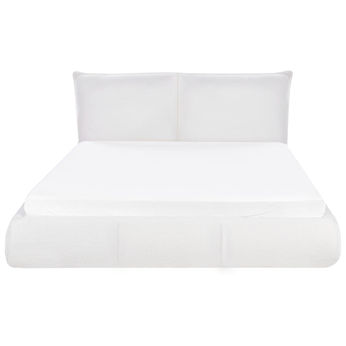 BETT mit Lattenrost 160/200 cm Weiß Vinay - Weiß, Textil (160/200cm) - Beliani