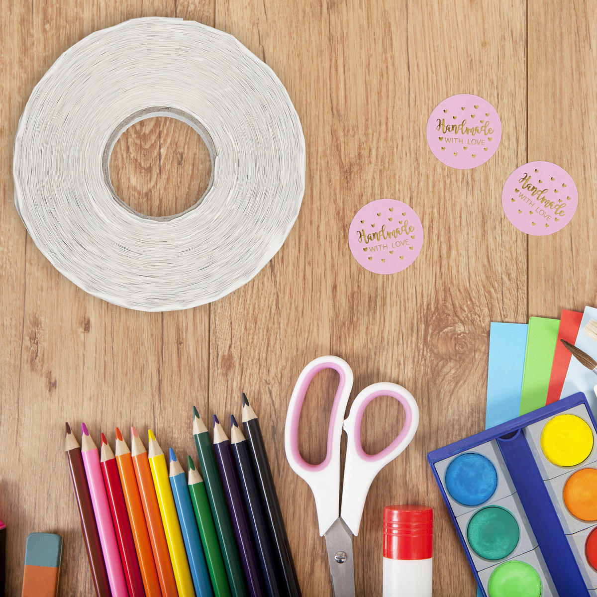 2500XAUFKLEBER - Rosa, Papier/Kunststoff (11/3/11cm) - Relaxdays