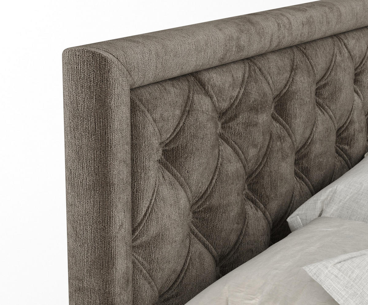 BOXSPRINGBETT Aurelia Braun 180/200 cm - Schwarz/Braun, Holz/Holzwerkstoff (180/200cm) - Maison de Reve