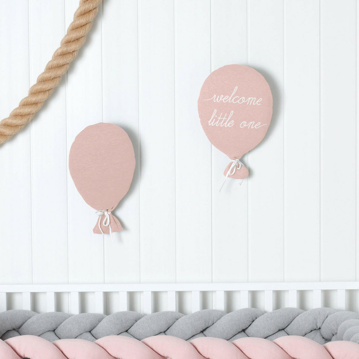 KISSEN Ballon "Welcome Little One" Rosa - Rosa, Textil (30/25cm) - nordic coast company