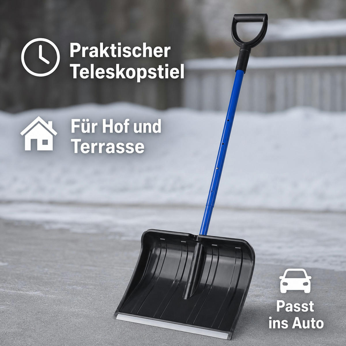 SCHNEESCHAUFEL teleskopierbar - Multicolor, Kunststoff (36/139/140cm) - Westfalia