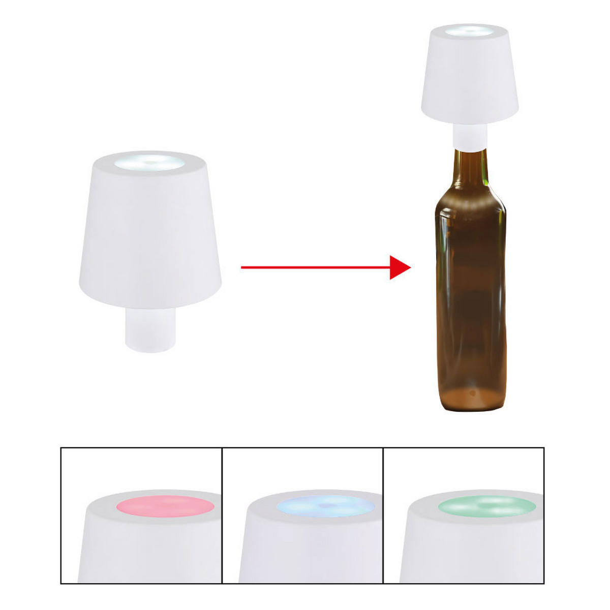 LED TISCHLEUCHTE Yara Weiß - Weiß, Kunststoff (10.5/10.5/14cm) - Globo Lighting