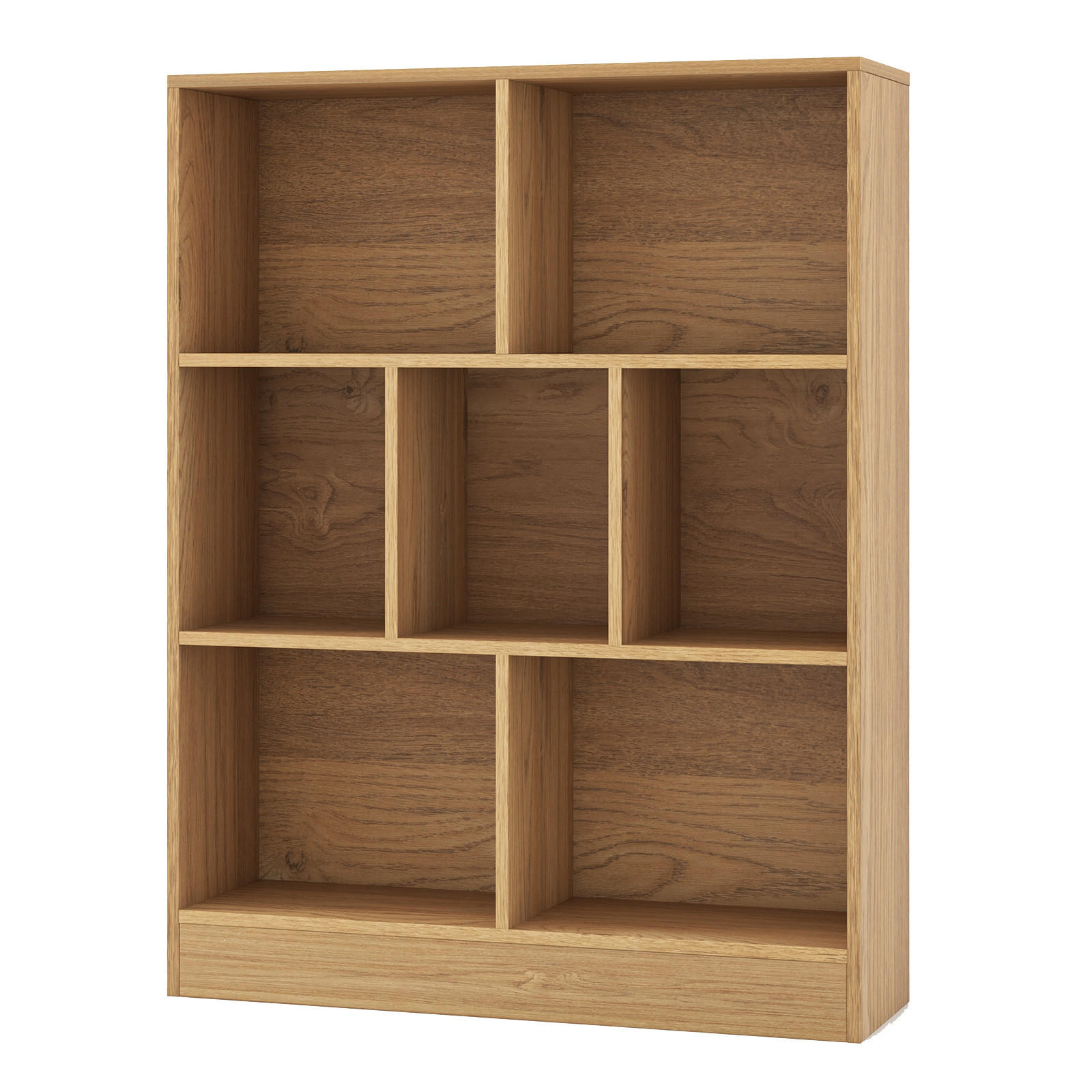 BÜCHERREGAL Braun - Braun, Holz (24/104/80cm) - COSTWAY