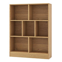 BÜCHERREGAL Braun - Braun, Holz (24/104/80cm) - COSTWAY