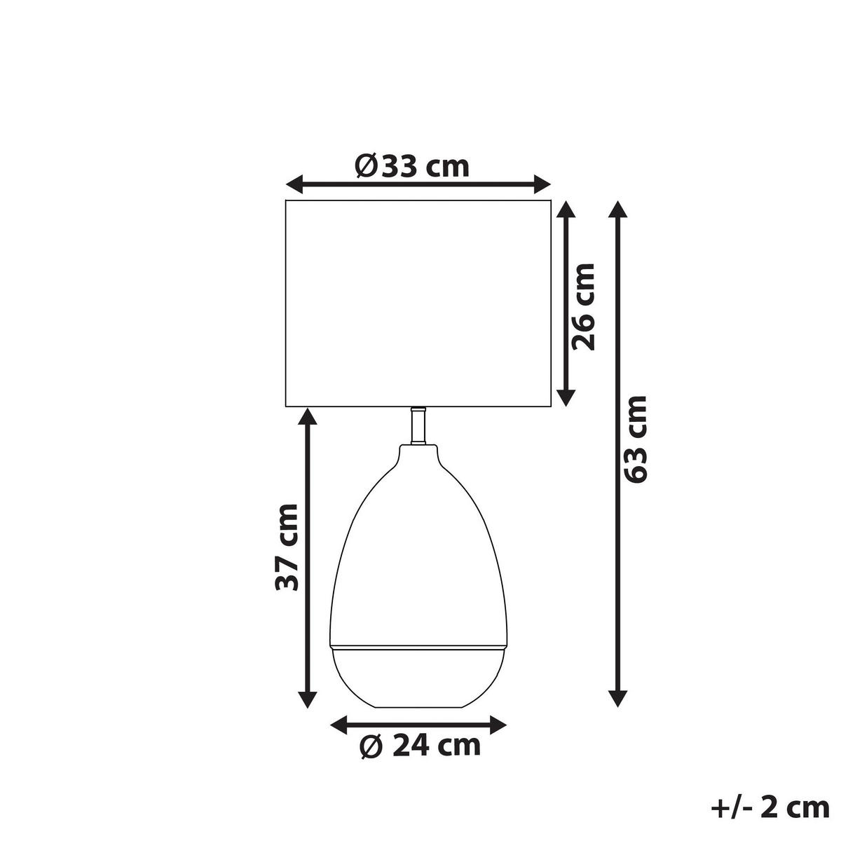 TISCHLAMPE Okari 33/33/63 cm - Weiß, Glas (33/33/63cm) - Beliani
