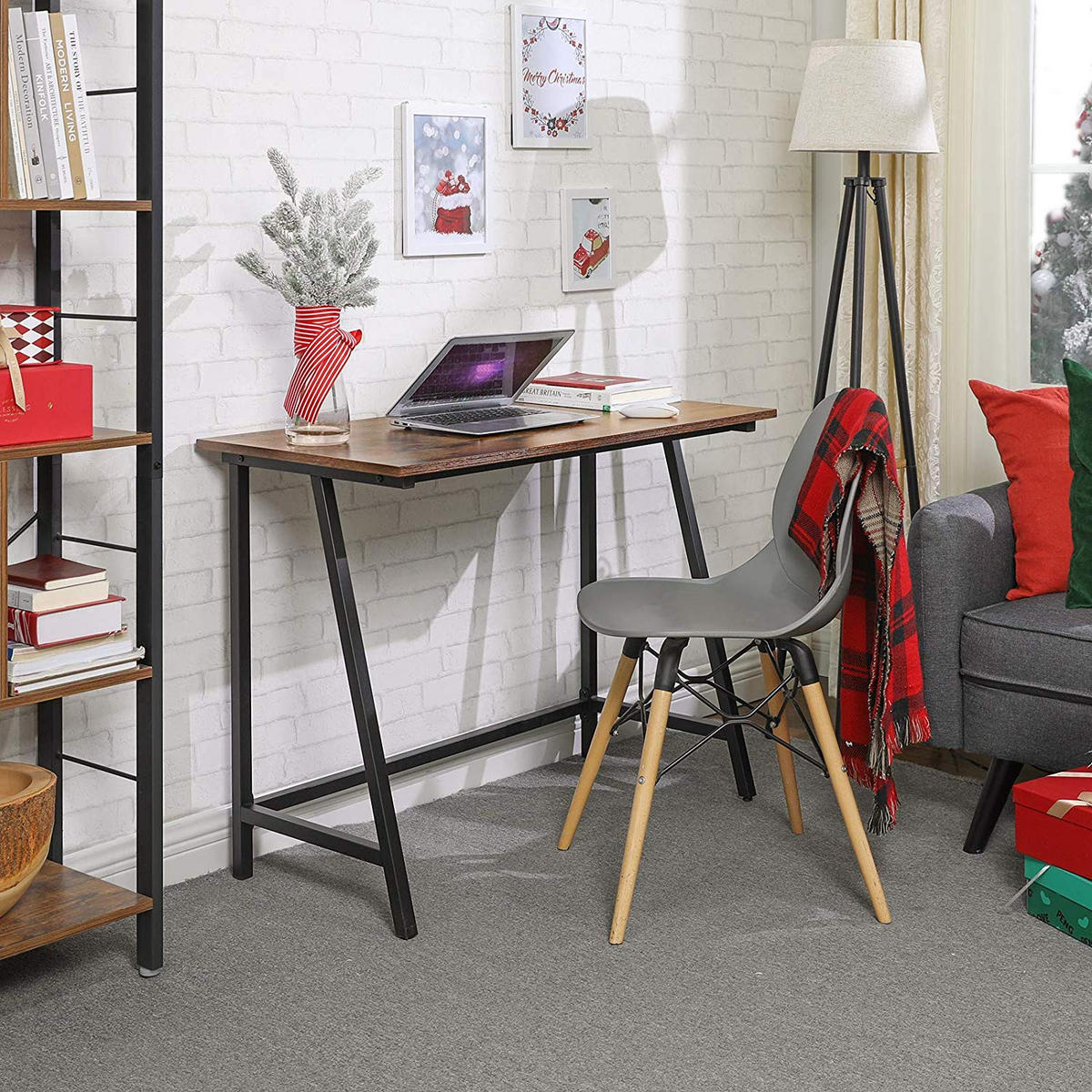 SCHREIBTISCH INDUSTRIESTIL - Braun, Holzwerkstoff (100/50/75cm) - Hansiro