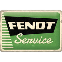BLECHSCHILD 20/30 cm Fendt Service - Multicolor, Metall (30/20/0.2cm) - Nostalgic-Art