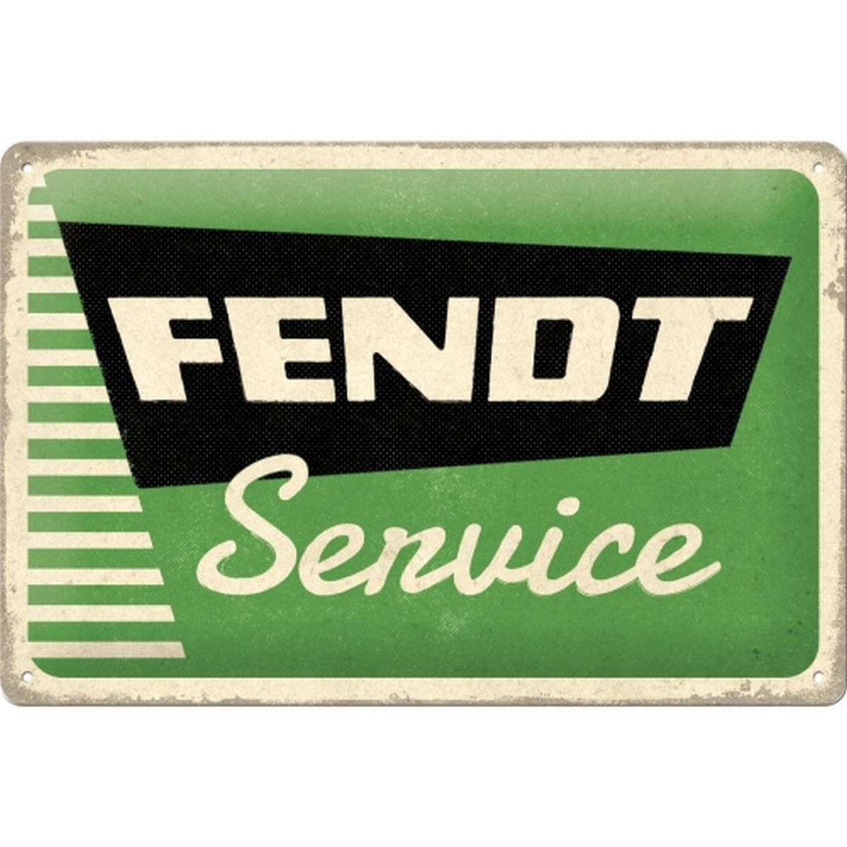 BLECHSCHILD 20/30 cm Fendt Service - Multicolor, Metall (30/20/0.2cm) - Nostalgic-Art