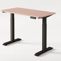 SCHREIBTISCH Elektrisch Höhenverstellbarer HomeOne 120x60cm Schwarz/Rosa mit Memory-Funktion, Anti-Kollisions Technologie - Pink/Schwarz, Holzwerkstoff (60/120/72cm) - Desktronic