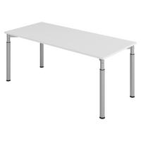 SCHREIBTISCH Serie-Y 80/180/74 cm in Grau/Silberfarben - Silberfarben/Grau, Holzwerkstoff (80/180/74cm) - bümö