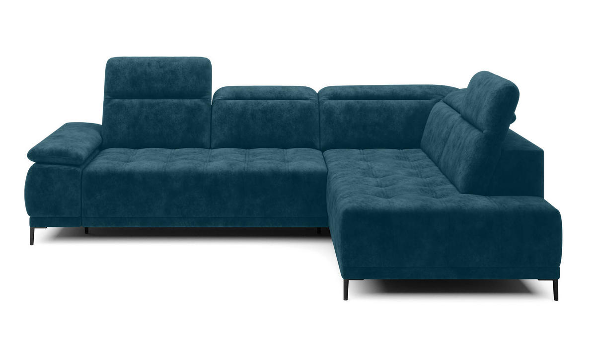 ECKSOFA FOCUS XL L-förmig Konfiguration freistehend RECHTS 352x204x98cm Blue - Blau, Holz/Textil (352/204cm) - DomoHome
