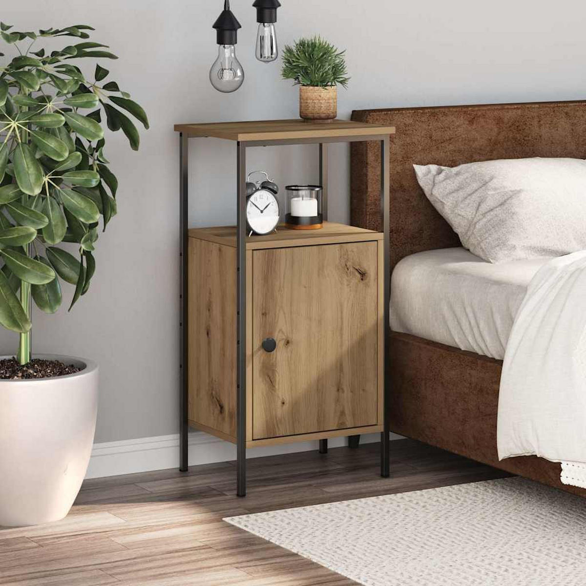 NACHTTISCH Artisan-Eiche 41/31/80 Cm Holzwerkstoff - Braun, Holzwerkstoff (31/80/41cm) - vidaXL