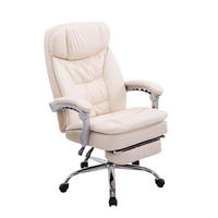 BÜROSTUHL XL Troja, Kunstleder Creme - Creme, Textil/Metall (67/122/67cm) - TPFLiving