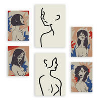 POSTER Set Mit 6 Körperkörper In Weibliche Zusammenfassung A3 & A4 Rahmenlos - Klar, Papier (29/3cm) - Nacnic