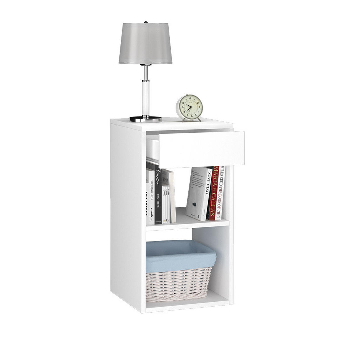 NACHTTISCH Dany Weiß 35 x 65 cm - Weiß, Holzwerkstoff (35/65/35cm) - Vicco