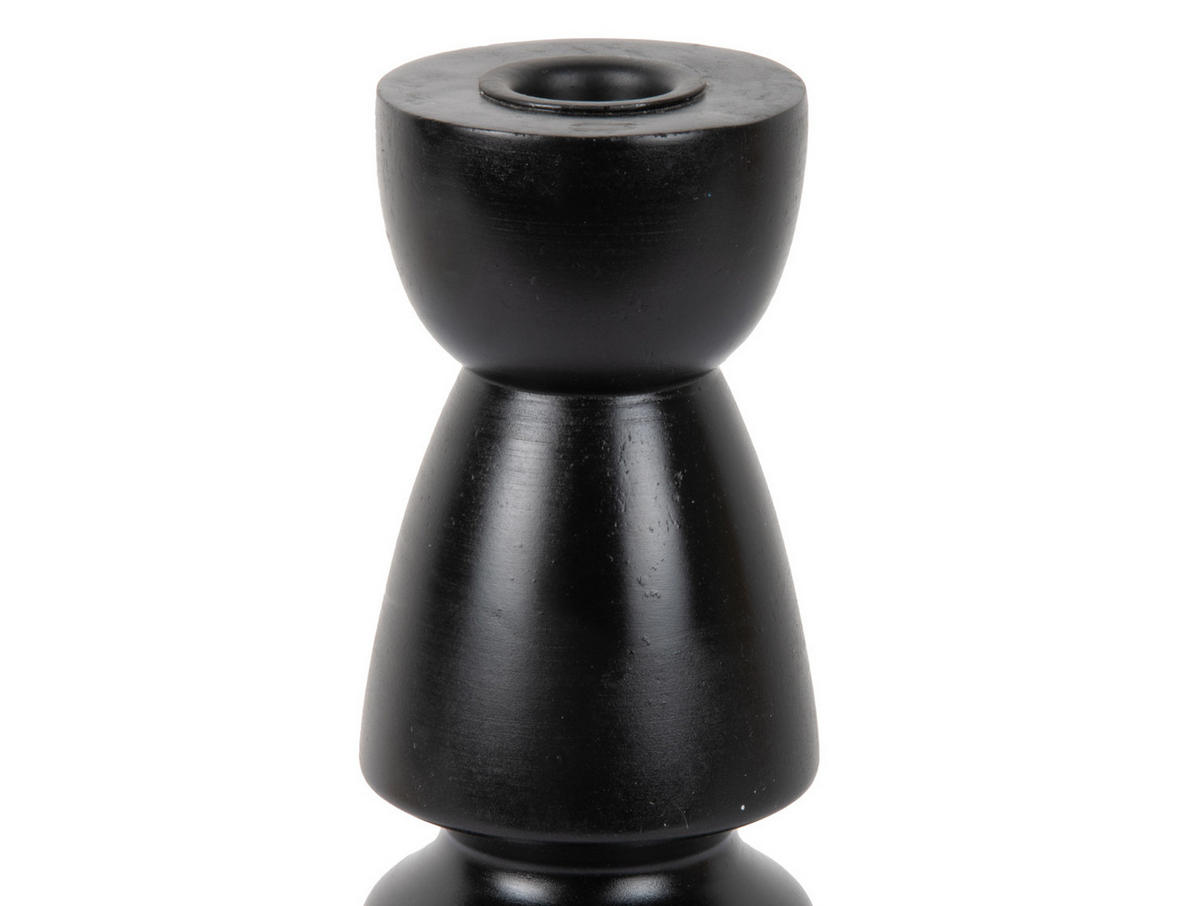 KERZENHALTER Modelar Schwarz 7/7/20 cm - Schwarz, Holz (7/20/7cm) - Present Time