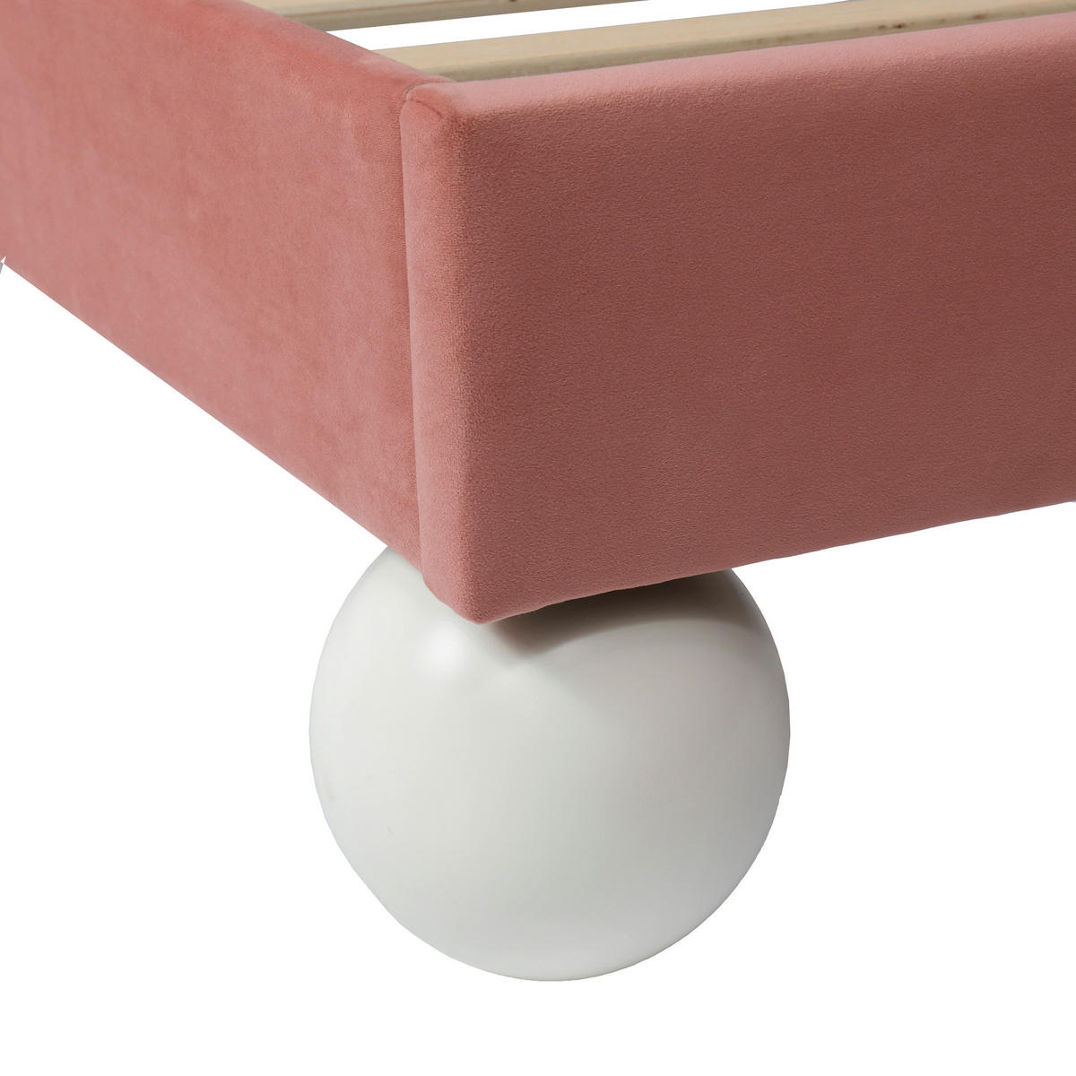 KINDERBETT 90/200 cm in Beige & Rosa Samt mit LED - Beige/Rosa, Holzwerkstoff/Textil (90/200cm) - WISHDOR
