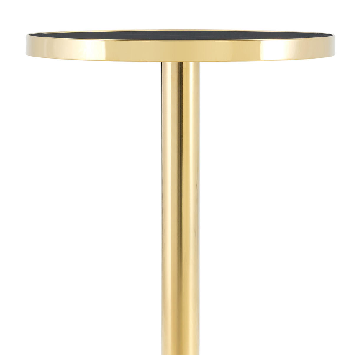 BEISTELLTISCH aus MDF 60x60x73 cm Schwarz/Gold mit Marmoroptik und Edelstahlgestell - Schwarz, Holzwerkstoff (60/60/73.7cm) - IVMEU