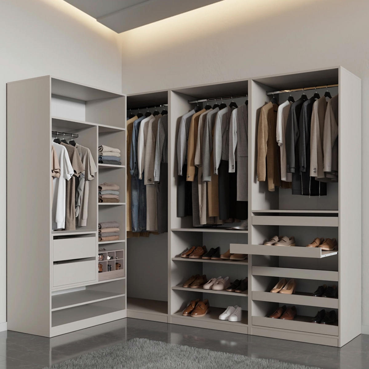 GARDEROBENSCHRANK OFFEN TRES 02 CASHMERE 90/206/51 CM - Kaschmir, Holzwerkstoff (90/206/51cm) - Marmex Möbel