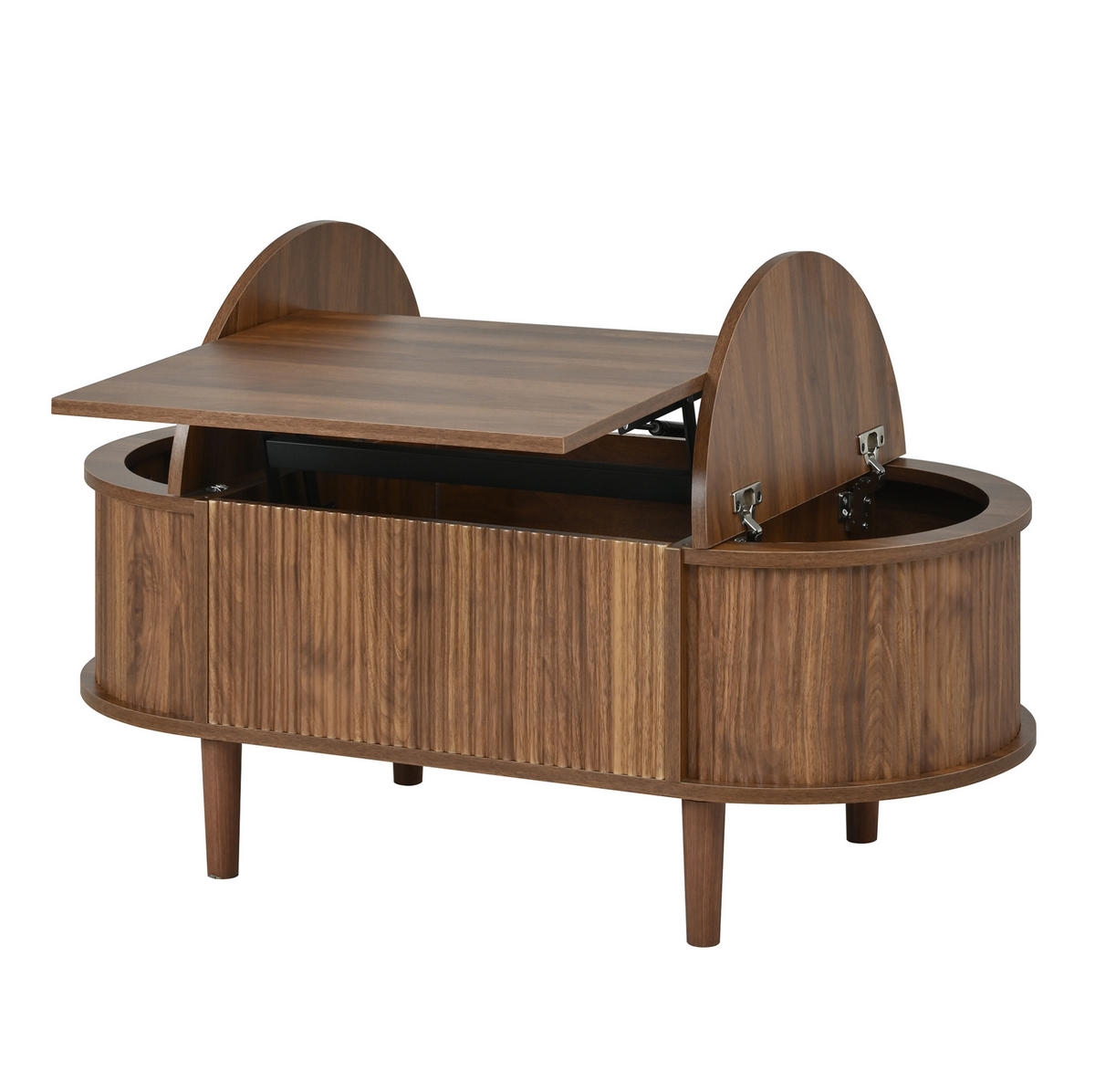 KLUB stolić 100/48/53,5 cm orah od MDF-a s podiznom pločom i spremištem - boje oraha, drvni materijal (100/48/53.5cm) - OKWISH