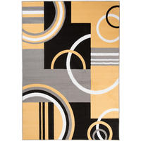 TEPPICH MAYA Gelb Geometrisch Kreise Vierecke 200/300 cm - Gelb, Textil (200/300cm) - Tapiso