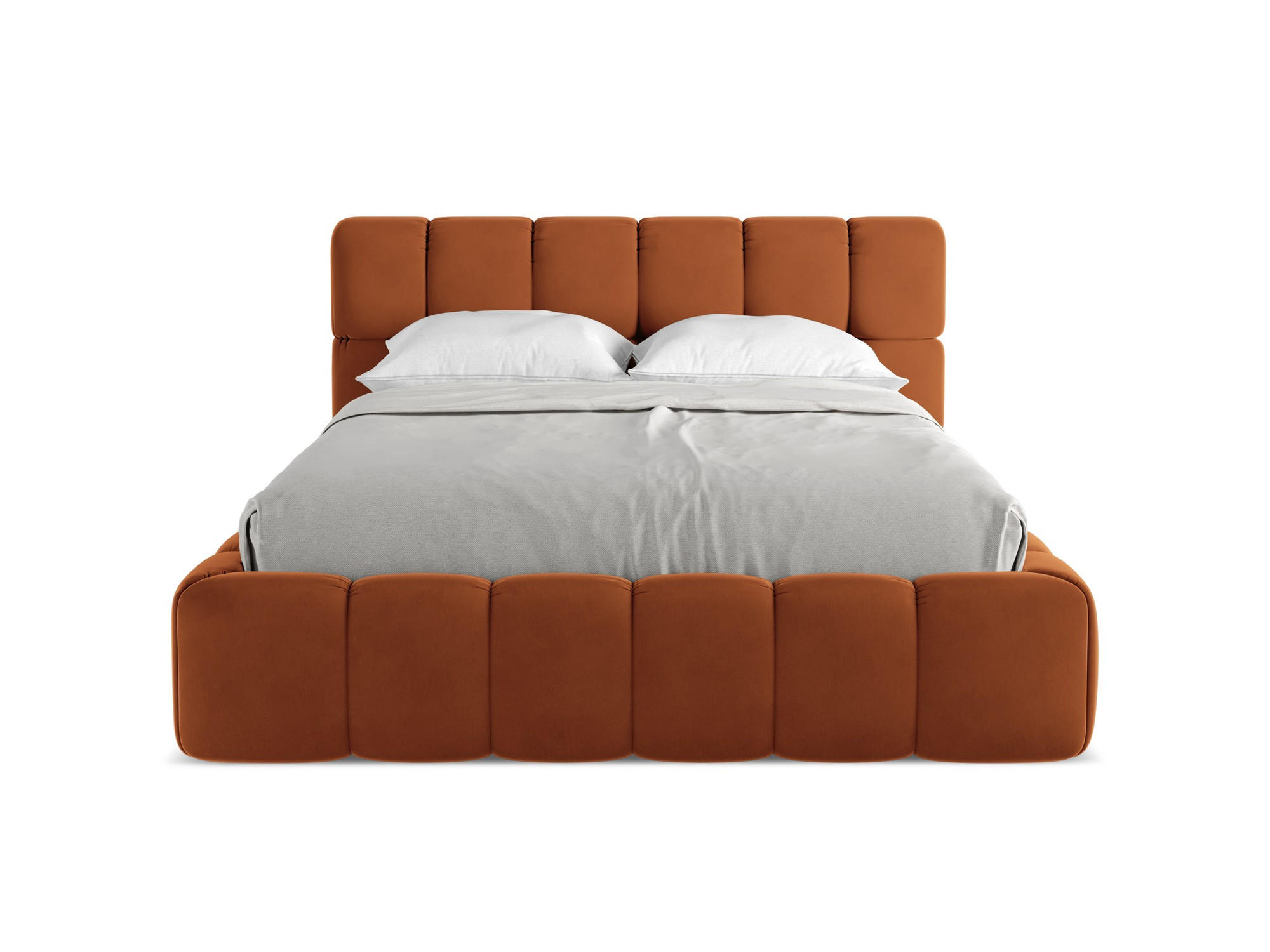 POLSTERBETT mit Bettkasten und Lattenrost 160x228 Orange - Terracotta/Schwarz, Kunststoff/Textil (140/200cm) - Makamii