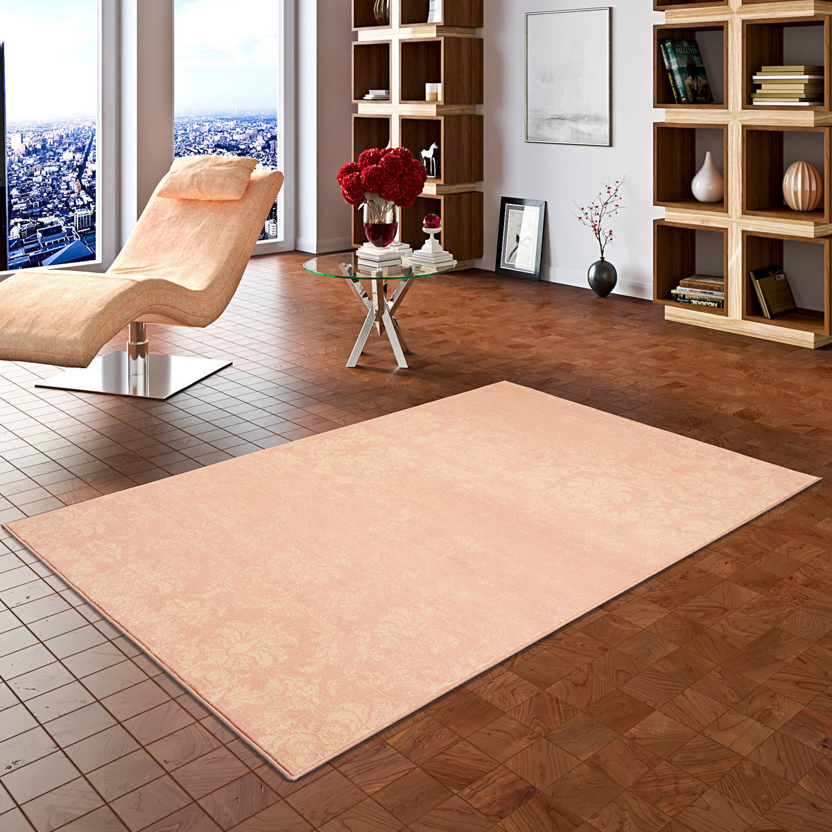 DESIGNER KURZFLOR TEPPICH MODERNE MUSTER - Rosa, Textil (120/170cm) - Pergamon