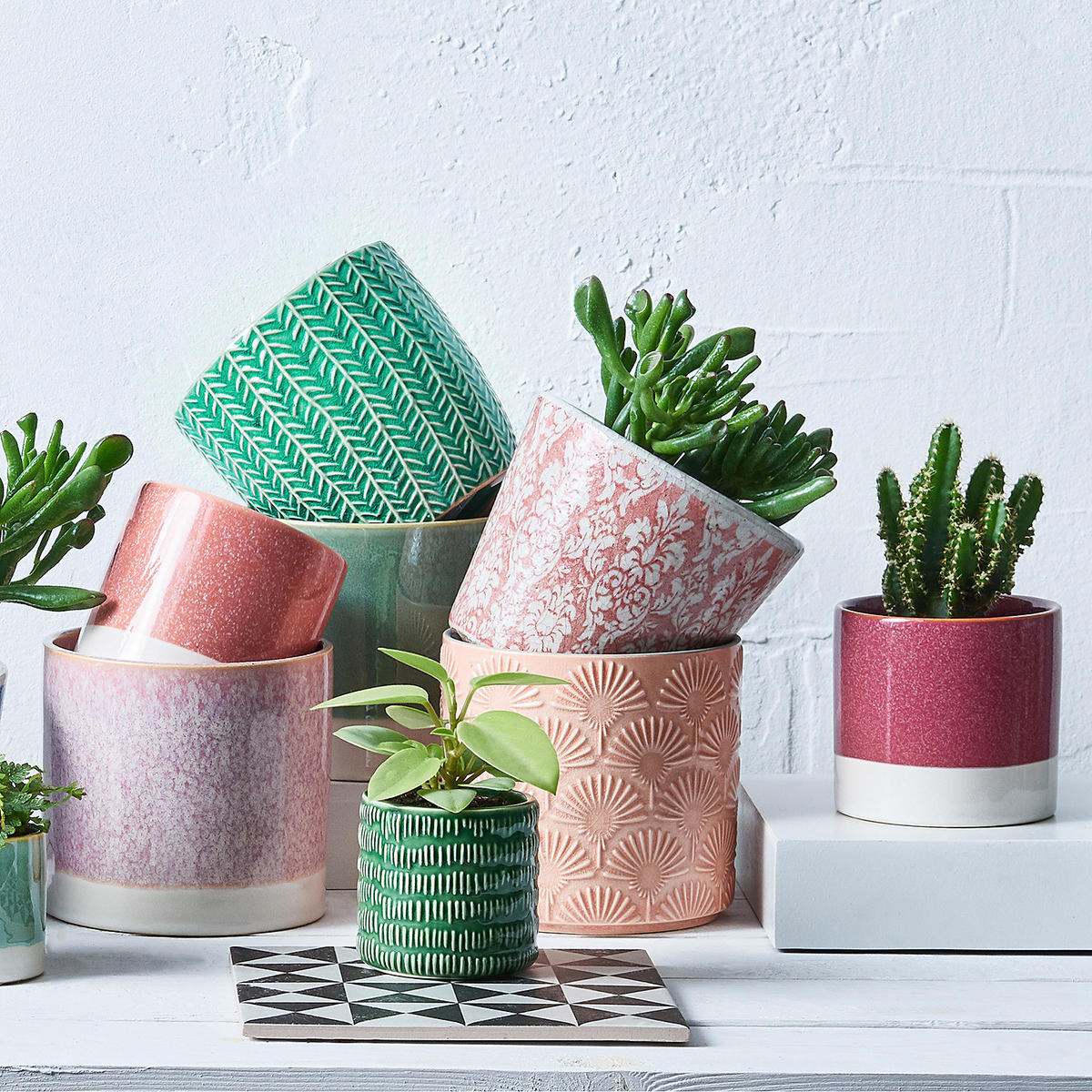 BLUMENTOPF (6er Set)Early Spring - Grau, Keramik (7cm) - Butlers