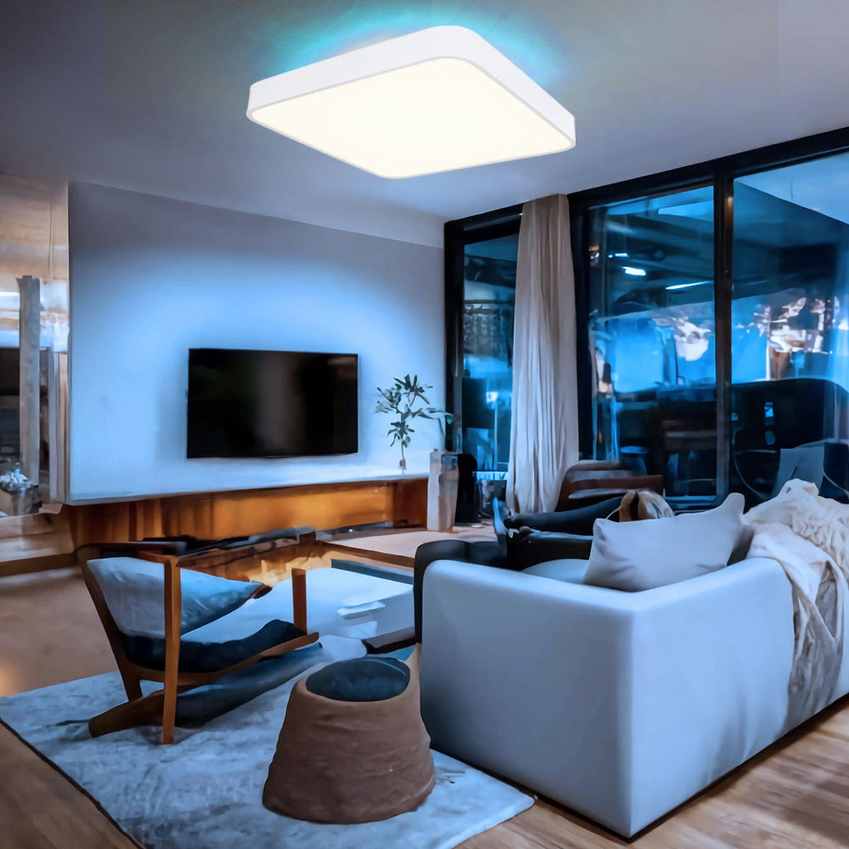 LED DECKENLEUCHTE Leanara Weiß Metall - Weiß, Metall (73/73/10.5cm)