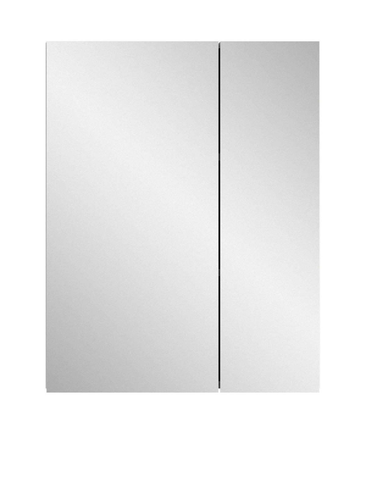 SPIEGELSCHRANK weiß 60 cm, Badezimmer Schrank 2-türig - Weiß, Glas/Holzwerkstoff (60/77/18cm) - Inn.Furn