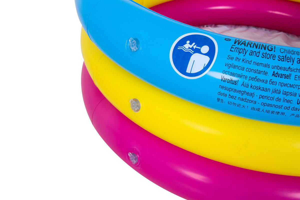 PLANSCHBECKEN aufblasbarer 3-Ring Baby Pool Ø 76x25 cm - Multicolor, Kunststoff (76/76cm) - Avenli