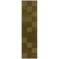 WOLLTEPPICH DEBEN, mit Schachbrettmuster, Grün, 60 x 230 cm - Grün, Textil (230/60cm) - KADIMA DESIGN