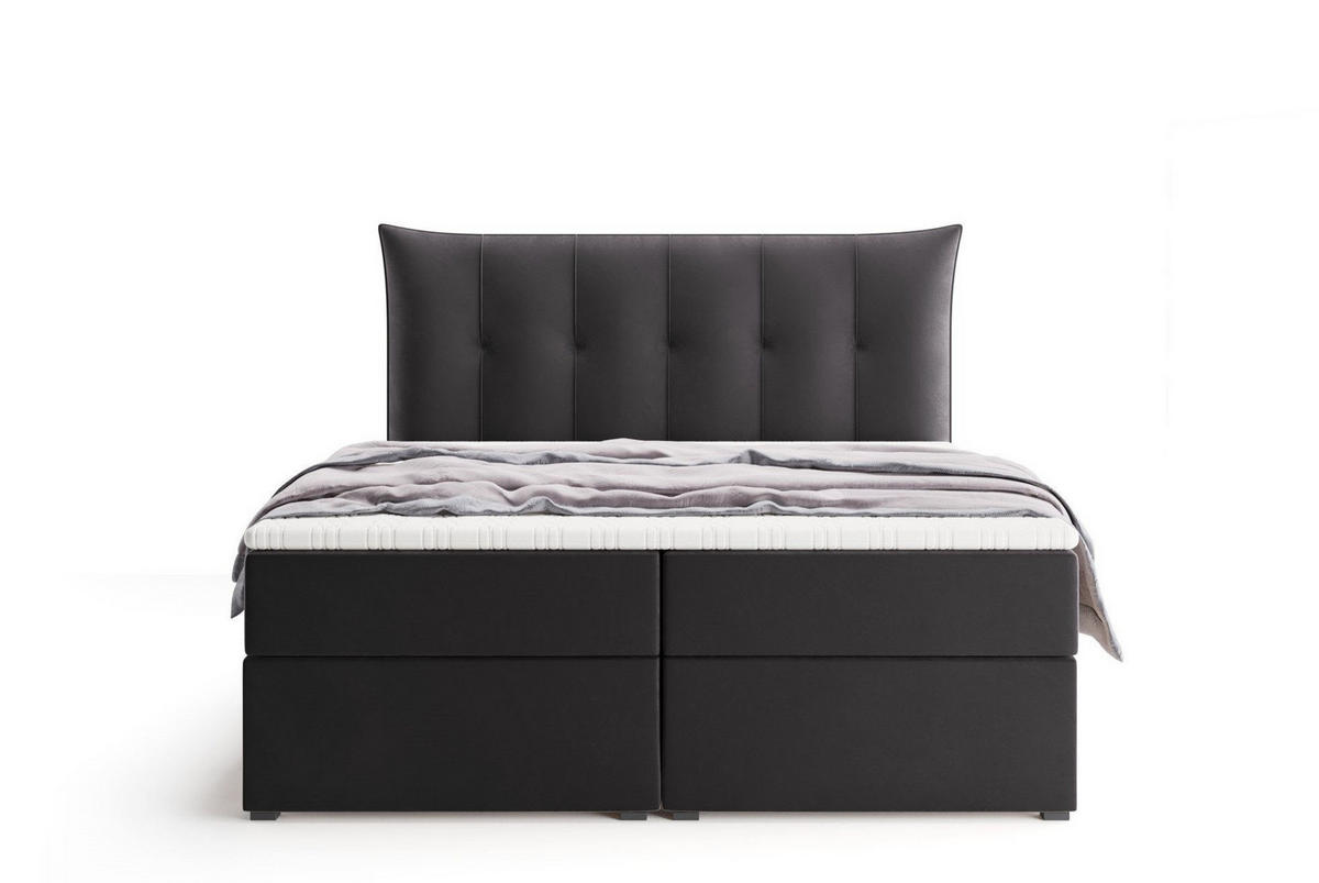 BOXSPRINGBETT PREMIUM 10, 160 x 200 cm, Bettkasten, H3, grau - Grau, Textil (160/200cm) - Labett
