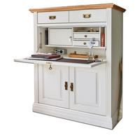 SEKRETÄR Büroschrank Novara - Weiß/Braun, Holz (45/111/133cm) - Casamia Massive Möbel