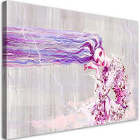 WANDBILD eine frau mit langen haaren - Blau, Textil (60/40cm) - Feeby