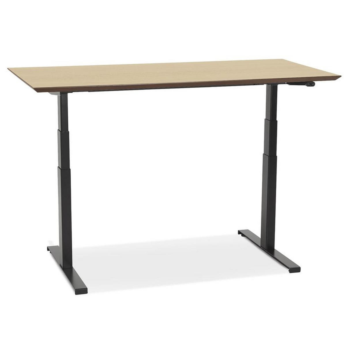 SCHREIBTISCH Höhenverstellbar Elektrisch Ergonomisch SIVANO, Beige-Schwarz 150x70x128 cm - Beige/Schwarz, Holzwerkstoff/Metall (70/150/128cm) - KADIMA DESIGN