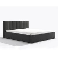 POLSTERBETT Mannte 160/200 cm in Grau – mit Bettkasten und luxuriösem Stil - Schwarz/Grau, Holz/Holzwerkstoff (160/200cm) - AX Living