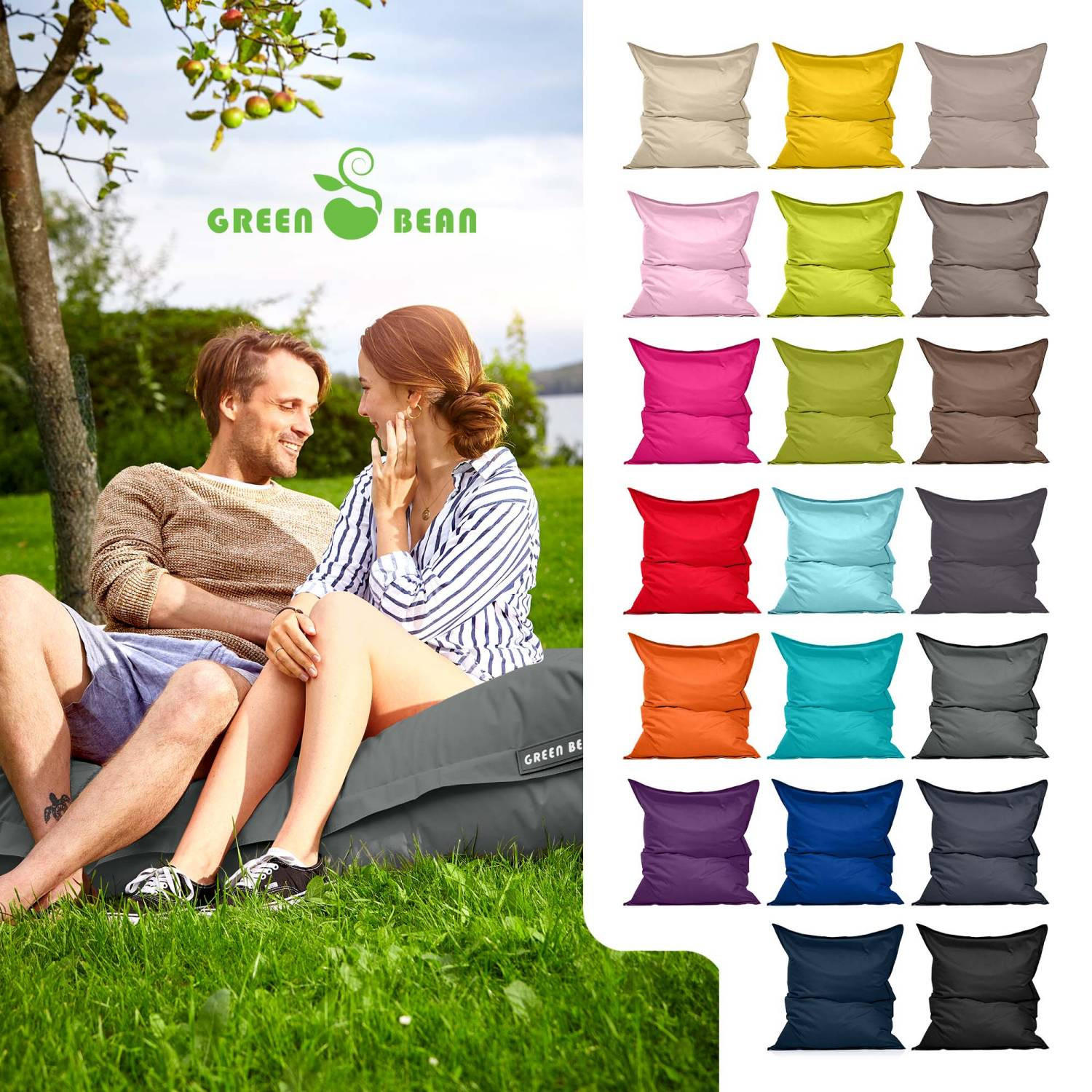 SITZSACK XXL "Square" 140x180cm - 380 L - Graphitfarben, Textil (140/25/180cm) - Green Bean