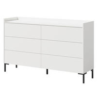 KOMMODE mit Schubladen Liam 6S 150 Weiß - Schwarz/Weiß, Holzwerkstoff/Metall (150/92/41cm) - mzm24