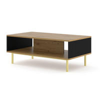 COUCHTISCH Artisan Eiche, Schwarz, Gold 90/45/60 - Schwarz, Holzwerkstoff (60/90/45cm) - RAUMHIRSCH FURNITURE