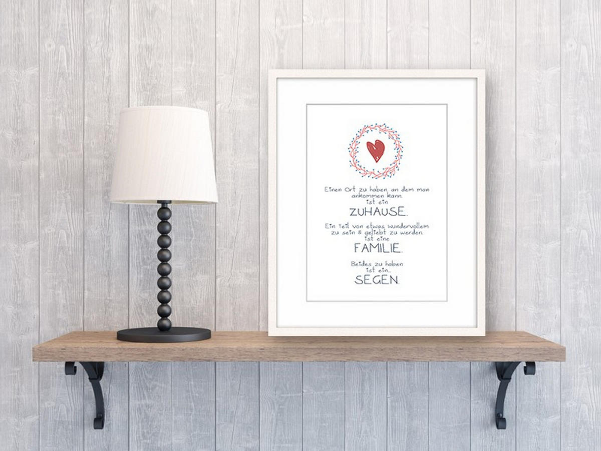 POSTER DIN A4 21x29,7 cm Spruch Familie Zuhause - Weiß, Papier (21/29.7/2cm) - artissimo