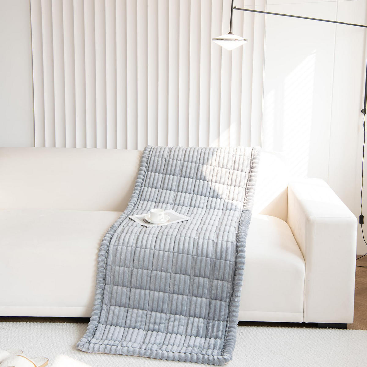 SOFADECKE Dicke Rutschfest 1 Stück - Hellgrau, Textil (70/180cm) - Kaket