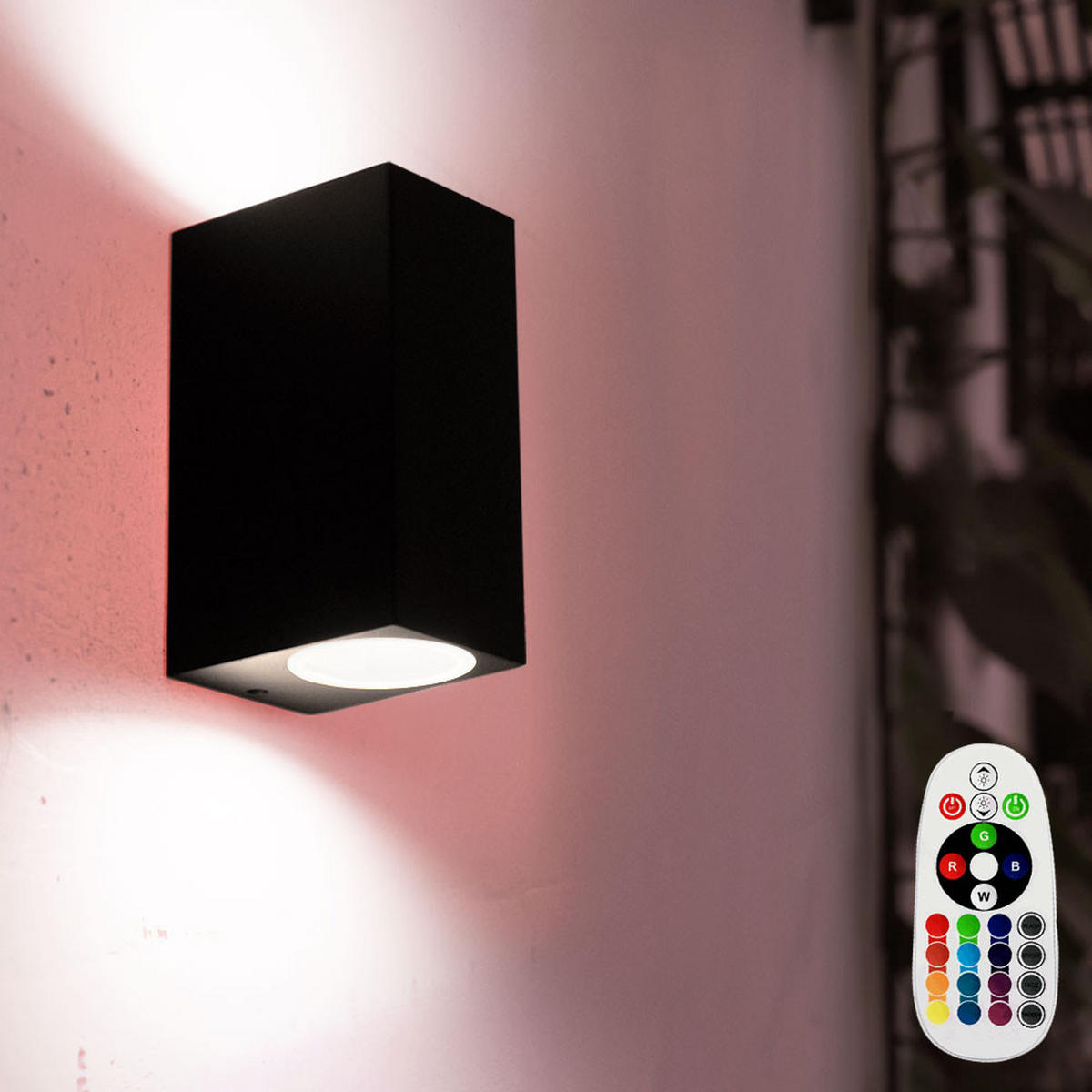 LED AUSSEN-WANDLEUCHTE Aluminium Schwarz - Schwarz, Metall (6.8/15/9.2cm)