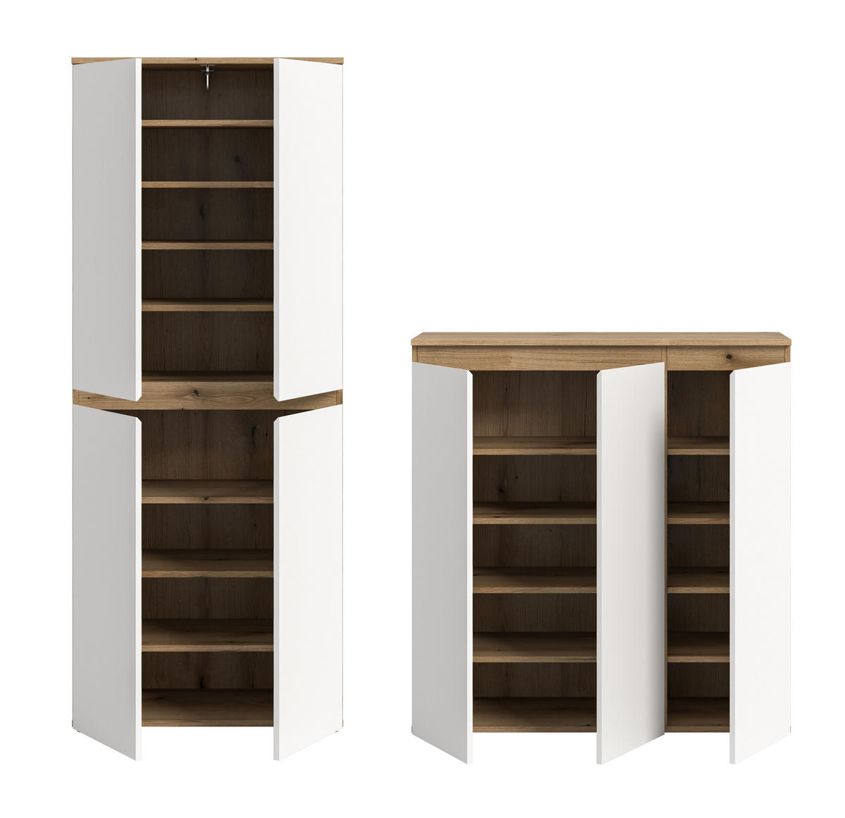UNIVERSALSCHRANK SCARPA 2-tlg. (B/H/T: ca. 190/175/37 cm) in Evoke Oak Nachbildung/weiß - Eichefarben, Holzwerkstoff (190/175/37cm)