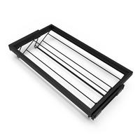 METALL-SCHUH-REGAL set und Rahmen mit sanften Schließen Auszüge für Garderobe, verstellbar, Modul 900mm, Schwarz strukturiert - Schwarz, Metall (100/15/52.5cm) - EMUCA