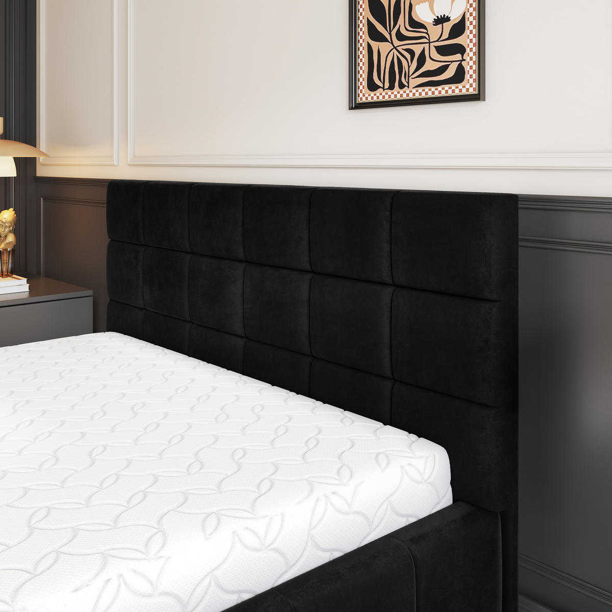 POLSTERBETT VERTO 180x200 cm mit Bettkästen - Schwarz - Schwarz, Holz (180/200cm) - MASSENO