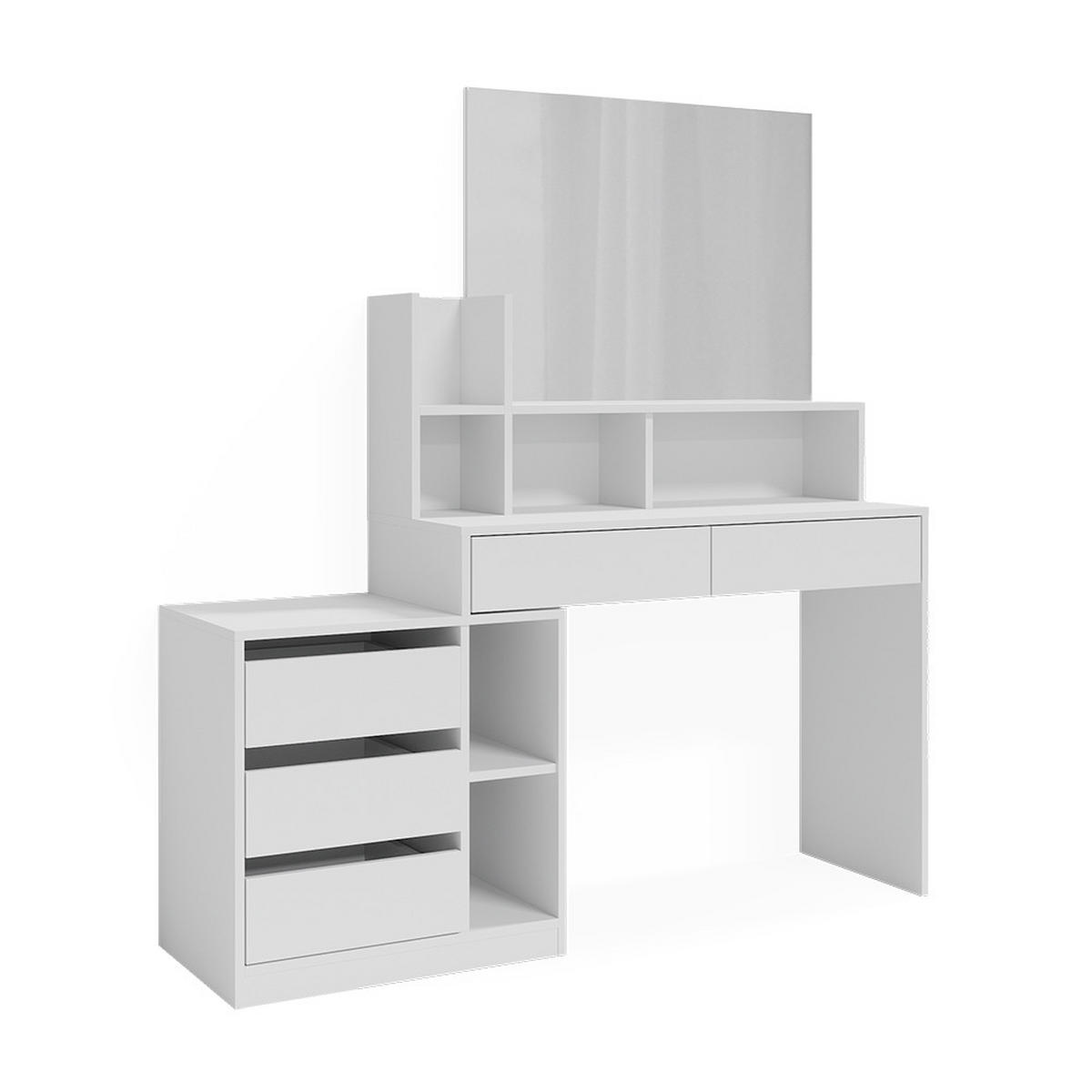 SCHREIBTISCH Anja Weiß 139.8 x 40 cm mit Schubladen - Weiß, Holzwerkstoff (40/139.8/115cm) - Vicco