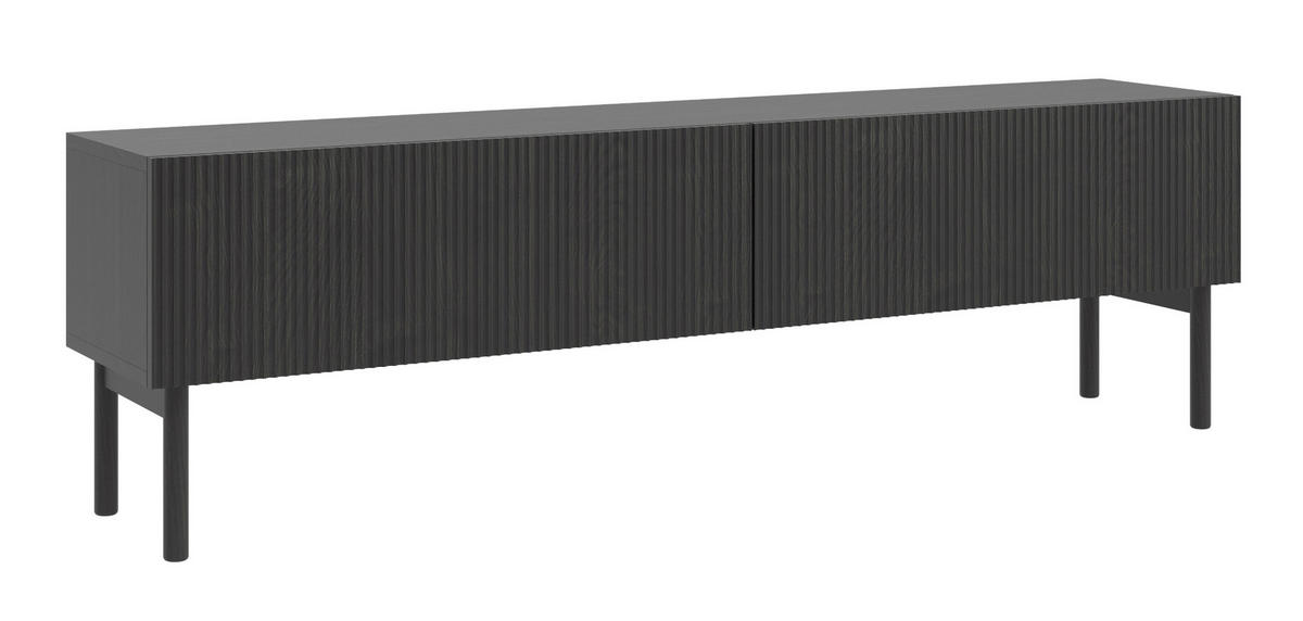 TV-LOWBOARD Nolie Holzoptik Esche Schwarz 175 cm - Schwarz, Holz/Holzwerkstoff (175/51/31.6cm) - Selsey