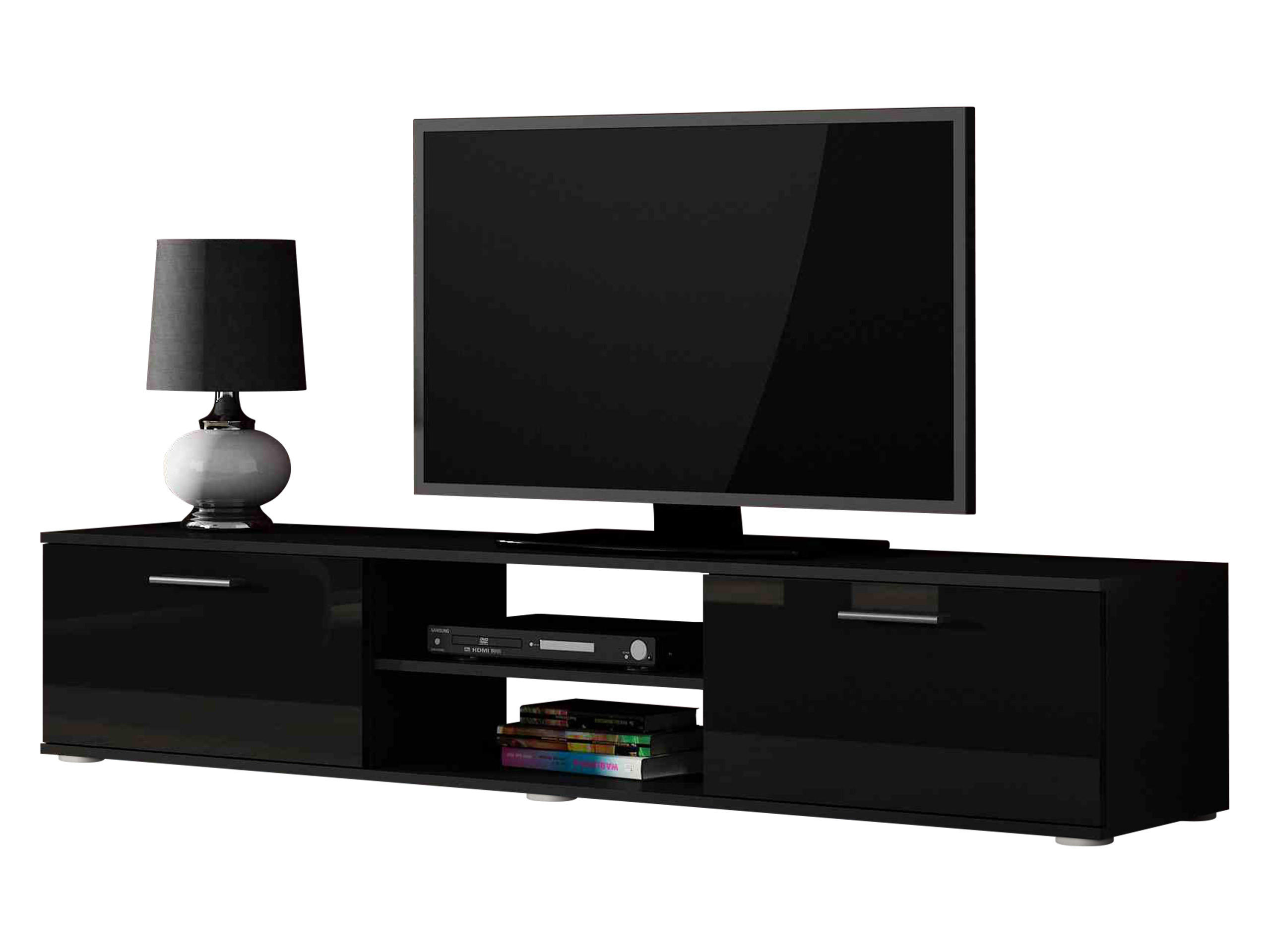 TV-LOWBOARD 180 Soho S03 - Silberfarben/Schwarz, Holzwerkstoff/Kunststoff (180/37/43cm) - MIRJAN24